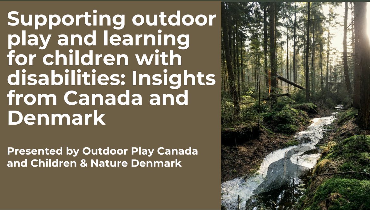 Upcoming Event Announcement! ⚡️

We are excited to co-host an interactive webinar in partnership with Children &amp; Nature Denmark on Supporting Outdoor Play and Learning for Children With Disabilities.

To register for free, click here:👇 
us06web.zoom.us/meeting/regist…