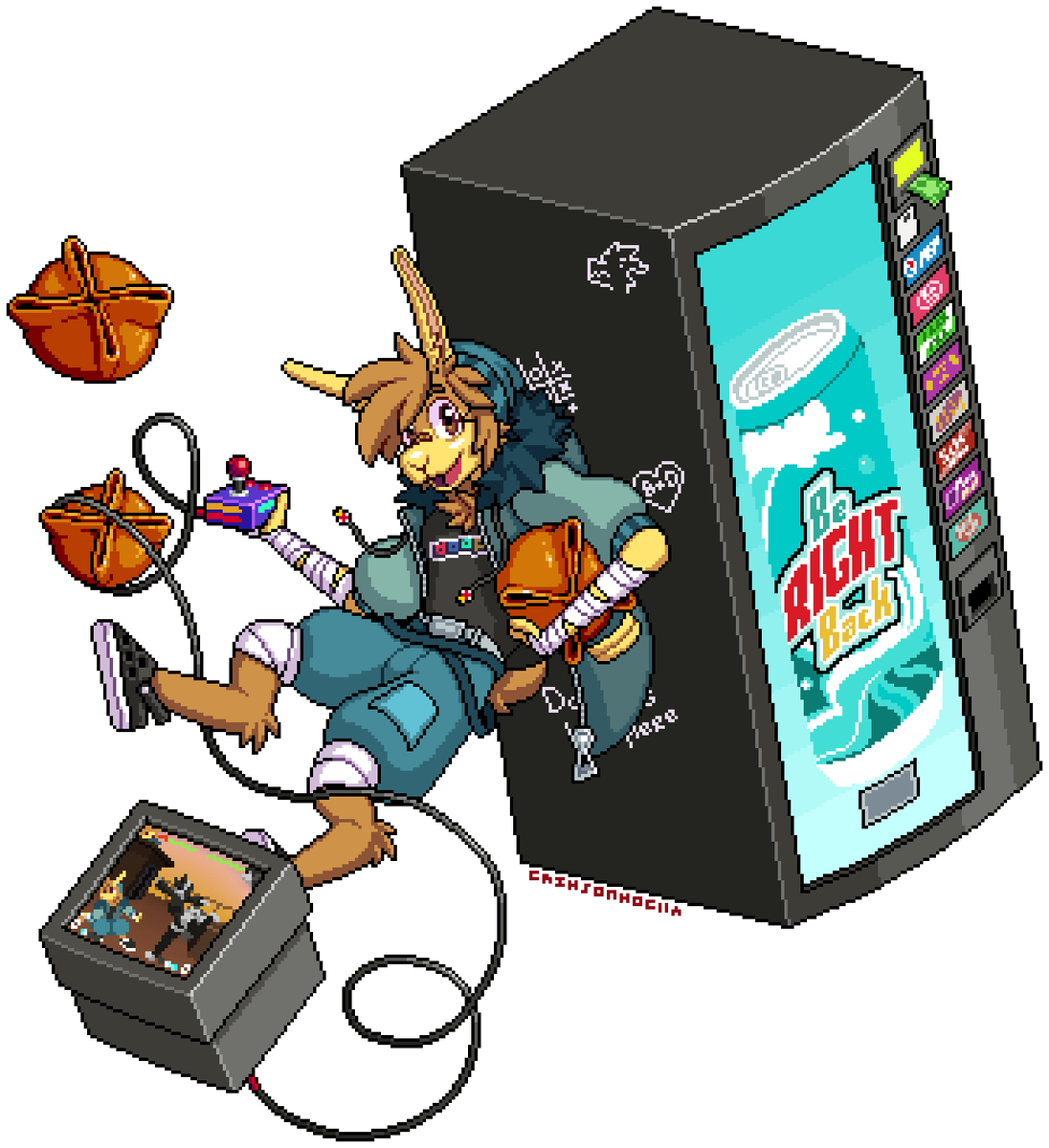 Cr1msonMocha's tweet photo. Finally getting back into the groove of pixel art and drawing in general.

Here's some fanart for #Dooper (they're very cool) https://t.co/VZdp9B0m98