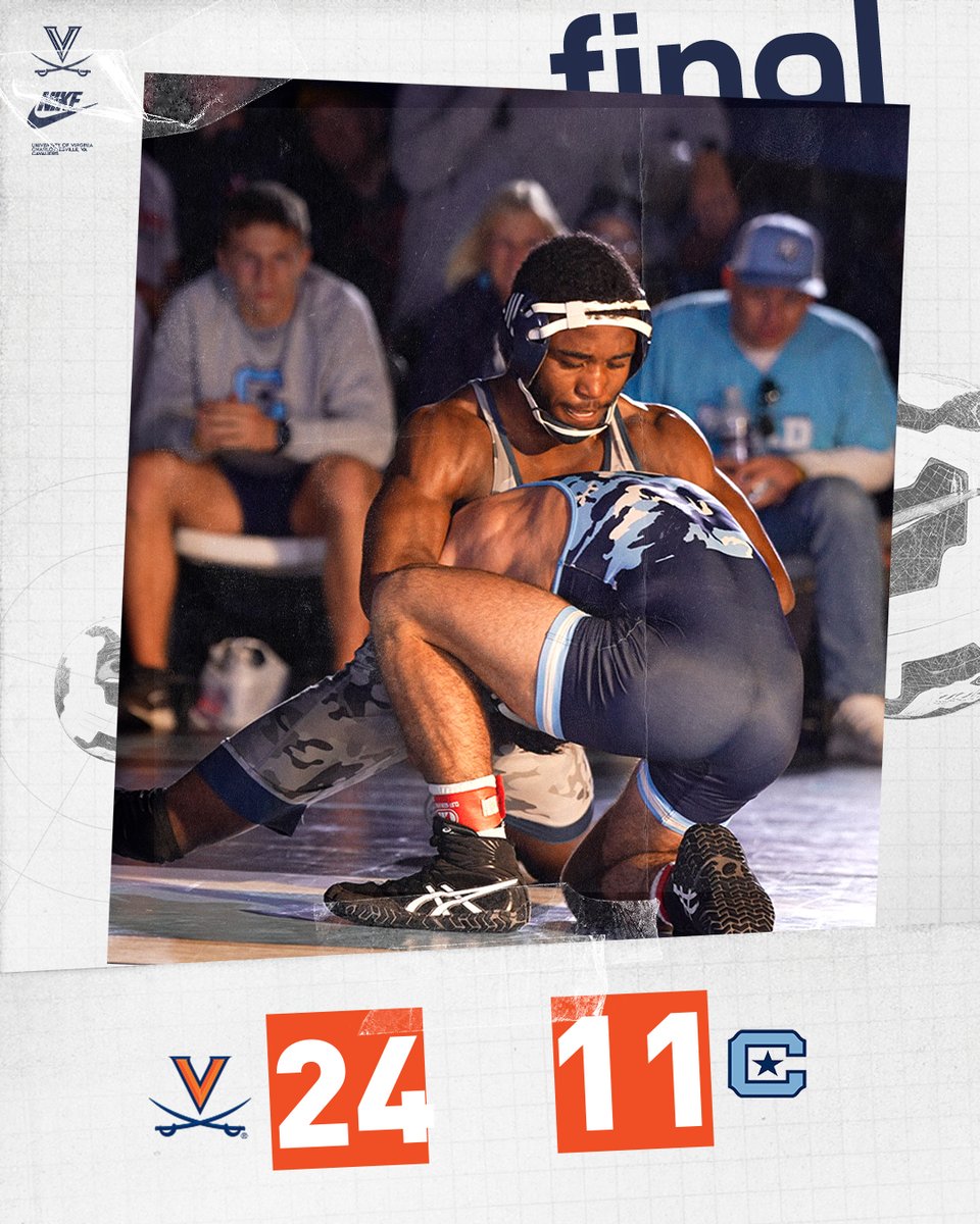Virginia Wrestling (@uvawrestling) on Twitter photo FINAL | UVA 24, CITADEL 11
The Hoos take the first dual at the Throwdown on the Yorktown!
We'll be back in action shortly against Gardner-Webb.
#GoHoos | #TheVirginiaWay FINAL | UVA 24, CITADEL 11
The Hoos take the first dual at the Throwdown on the Yorktown!
We'll be back in action shortly against Gardner-Webb.
#GoHoos | #TheVirginiaWay