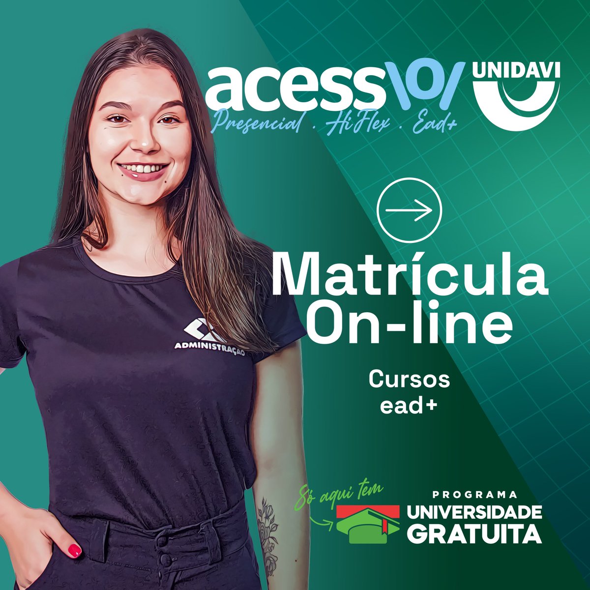 unidavi's tweet photo. 📝💻 Matrícula On-line (EAD+) – O candidato preenche os dados, anexa RG e histórico escolar. Após envio, a Universidade confirma a matrícula.

👉 Só aqui tem Universidade Gratuita com 100% de bolsa até final do curso.

Vem pro https://t.co/Bv5SCpayrX e comece sua história! https://t.co/P8eoGd17ik