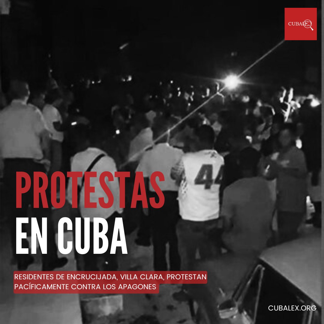 🚨 #URGENTE | Confirmamos detenciones arbitrarias en #Encrucijada, #VillaClara, tras las protestas pacíficas del 7 de noviembre contra los prolongados cortes de electricidad. Hasta el momento, al menos ocho personas permanecen detenidas. Más detalles en el hilo 🧵⬇️