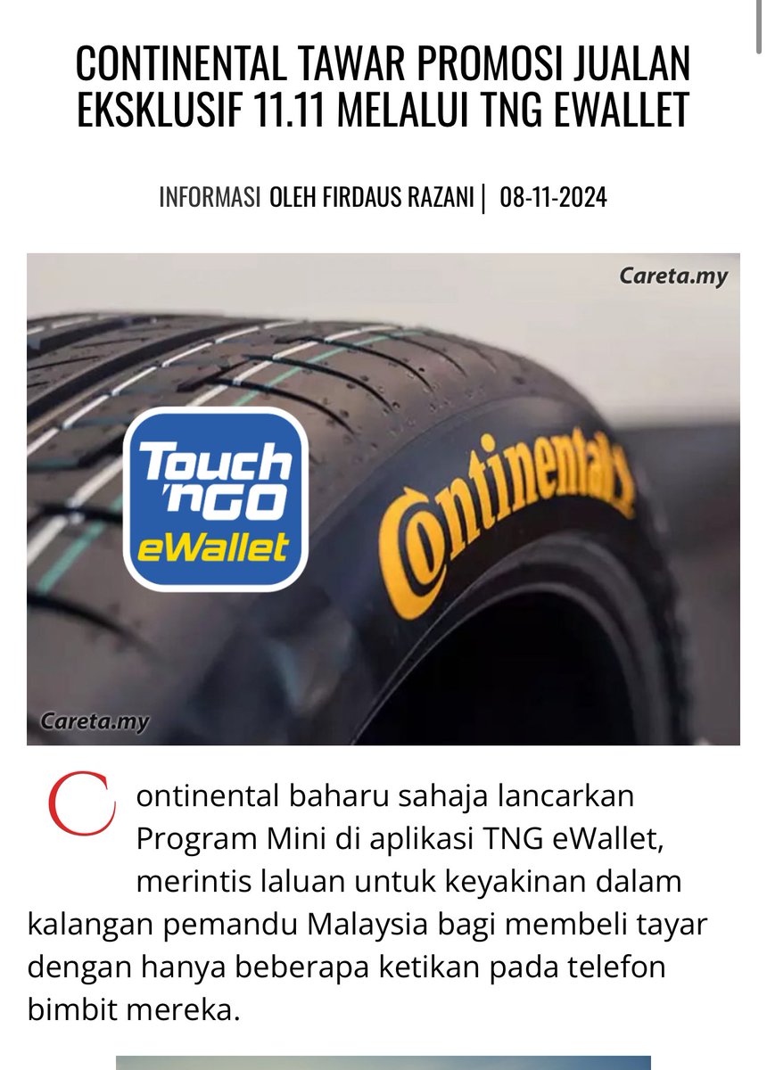 HezeriSamsuri's tweet photo. Wey, tayar kat kedai Continental Malaysia dalam Shopee and Lazada ni harga dia menarik gak!!!

Siap ada peraduan. Tapi yang penting, harga dia tu. Tayar ada waranti dari tarikh kau beli, so tak payah nak check bila dia buat tayar tu kat kilang. 

https://t.co/nK2FTj1TmF https://t.co/X6sWC3Yluk