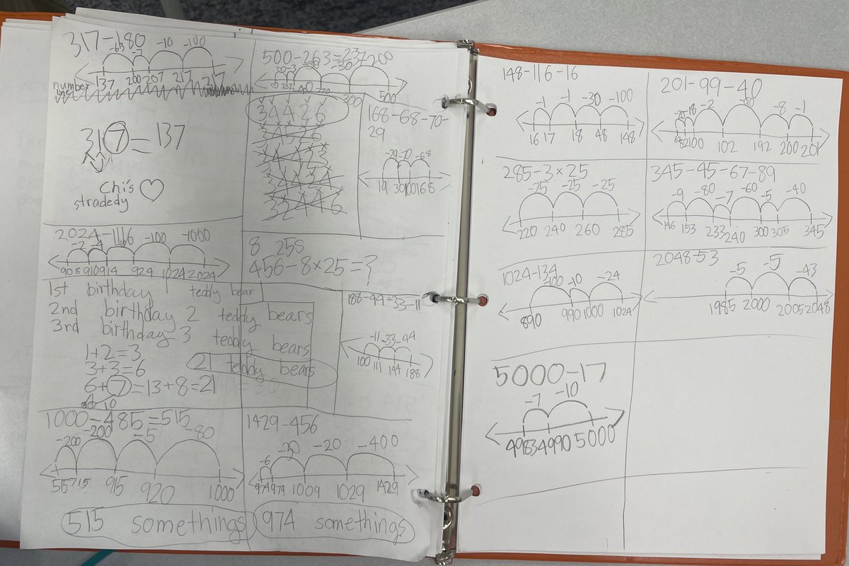 triangleMath's tweet image. We have several 2nd graders who take amazing notes - of their own volition and without being asked. What great habits they have self-inculcated that will serve them so well!  #mtbos