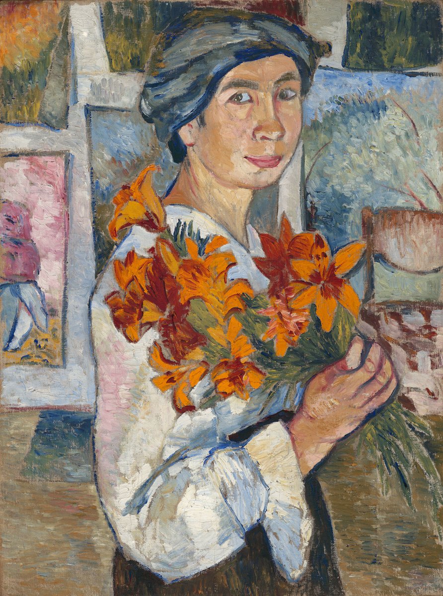 museumartium's tweet photo. @artgoncharova Goncharova (1881–1962) was a prominent Russian avant-garde artist, painter, costume designer, and writer. Founder of the Jack of Diamonds and Donkey’s Tail groups, and the Rayonism movement with Mikhail Larionov. Her work, strongly Slavic, was seen as transgressive at the time. https://t.co/37qwNeziUy