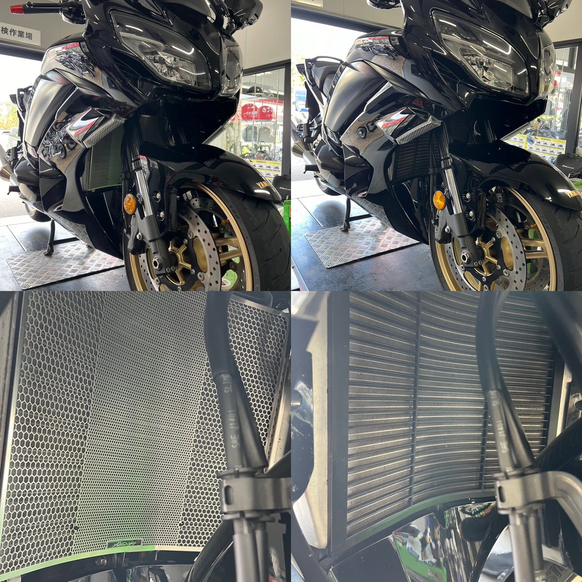 YSP_yamaha's tweet photo. FJR1300ASさん、ラジエターコアガードを装着(^^)大変お待たせしました。ありがとうござました！！

#fjr1300as #amberlight #オリジナルコアガード #福岡 #大野城市 #ysp筑紫 https://t.co/90I9yKAd2n
