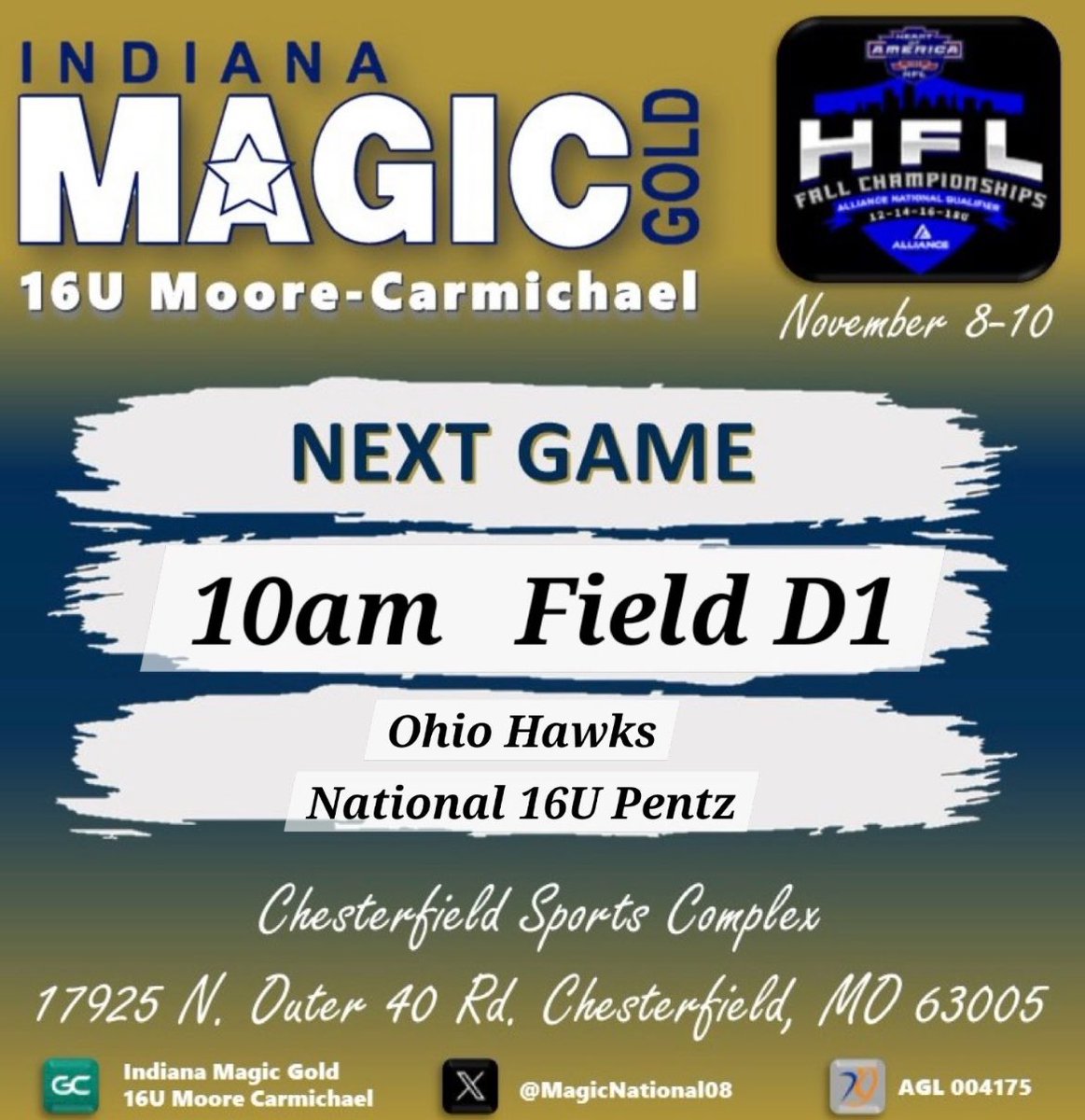 lily duffill (@duffill_lily) on Twitter photo Here is the information for our game tomorrow!!! <a href="/magicnational08/">Indiana Magic Gold 16U Moore-Carmichael</a>
<a href="/coach_crowell/">Clarisa Crowell</a> <a href="/ABaggetta/">Adrianna Baggetta</a> <a href="/mysha_sataraka/">Mysha Sataraka</a> <a href="/lexxx_20/">Alexis Gallagher (Bower)</a> Here is the information for our game tomorrow!!! <a href="/magicnational08/">Indiana Magic Gold 16U Moore-Carmichael</a>
<a href="/coach_crowell/">Clarisa Crowell</a> <a href="/ABaggetta/">Adrianna Baggetta</a> <a href="/mysha_sataraka/">Mysha Sataraka</a> <a href="/lexxx_20/">Alexis Gallagher (Bower)</a>