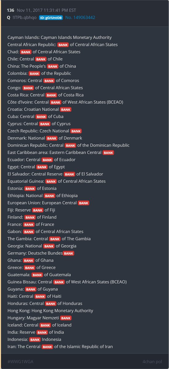 FlipCrypt's tweet photo. Weird, Q listed every Rothschild Central Bank in the world. 

END THE FED

It's Habbening https://t.co/6esvd0s1NR