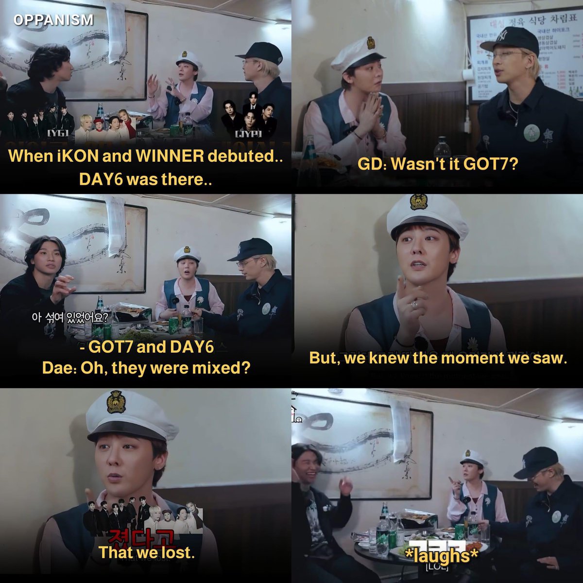 gd’s memory of winkon 😭 he remembered how talented day6 and got7 members are even when they were still trainees