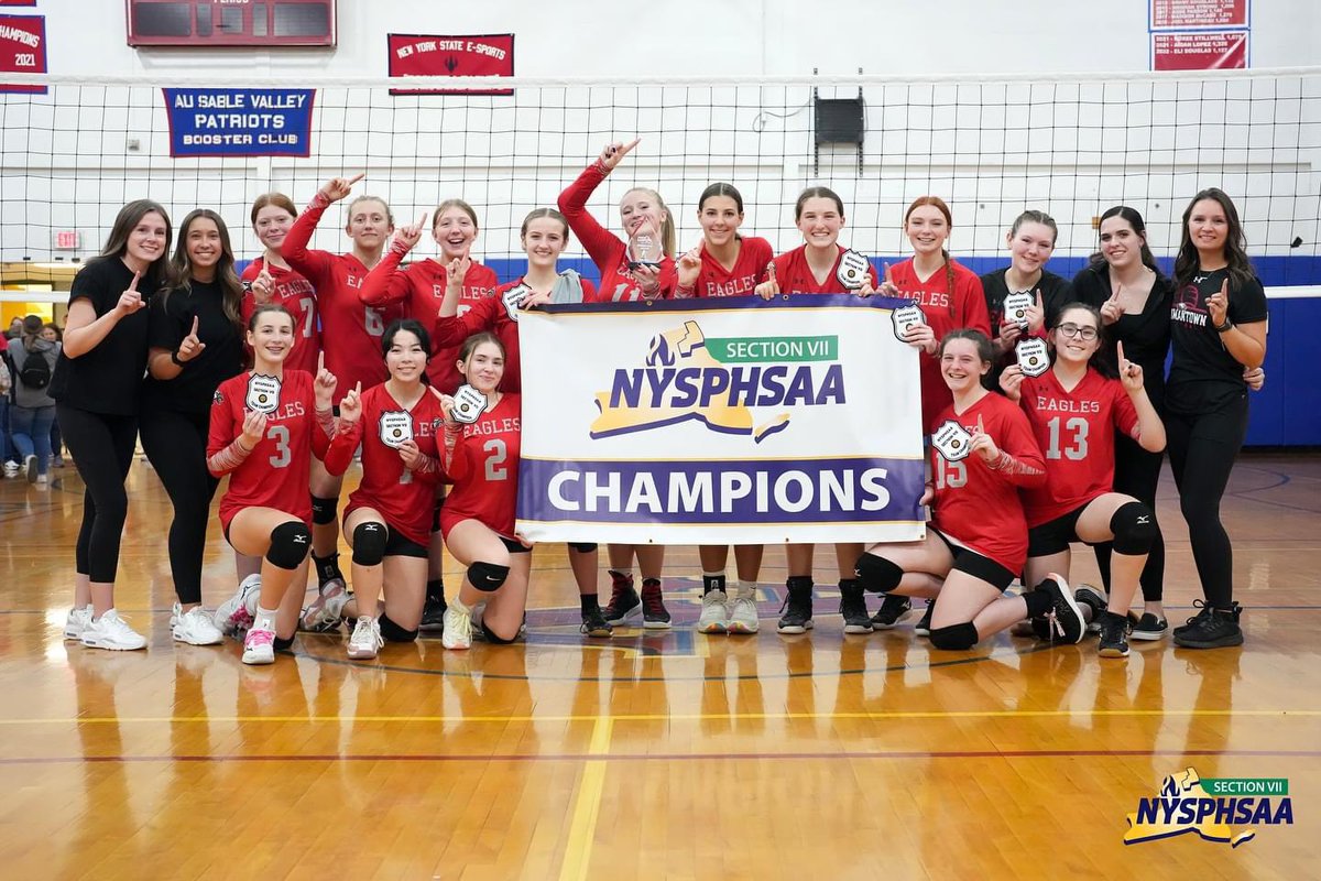 bcseaglesnine's tweet photo. Beekmantown is your Section VII Class B volleyball champion! The Eagles defeated Plattsburgh in four sets for the title. #SectionVII #Volleyball 📸: @JoeyLaFranca https://t.co/DIjcybJajC