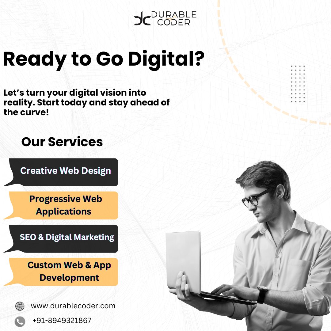 durablecoder's tweet image. 🌐From custom apps and sleek websites to data-driven marketing strategies, we're here to build your digital footprint. Let’s unlock your potential and turn your ideas into impactful results. 🚀
#GoDigital #DigitalTransformation #Innovation #AppDevelopment #websitedevelopment