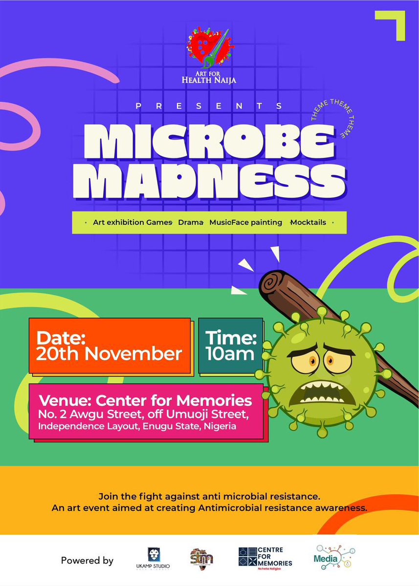 I’ll be on TEEVEE to talk Art and AMR (Antimicrobial Resistance) 

Ahead of the <a href="/AFHnaija/">ArtForHealth Initiative</a> #microbemadness event on 20th November. 

My mum has shared with all her yard people 🤣🤣🤣