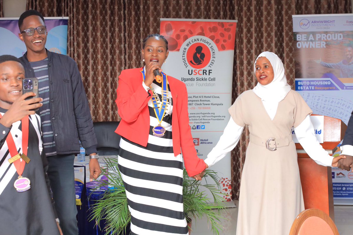 RotaryKibuli's tweet photo. Last night was a memorable fellowship where new members for our Club and baby Club @UpperKibuli were inducted by PDG Emmanuel Katongole. The highlight of the night though was Rtn Hilda Nakato Kyazze being pinned as a PHF by her “Uncle Emma” a special name for her elder brother. https://t.co/wWewJXEXjs