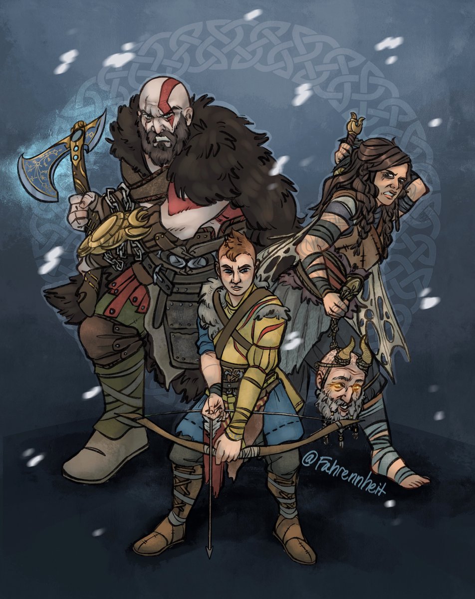Fahrennheit's tweet photo. Happy 2nd anniversary #godofwarragnarok 🐻🐺 This game is really special to me! Here's some art I've made over the years inspired by it https://t.co/VltCIVyjvX