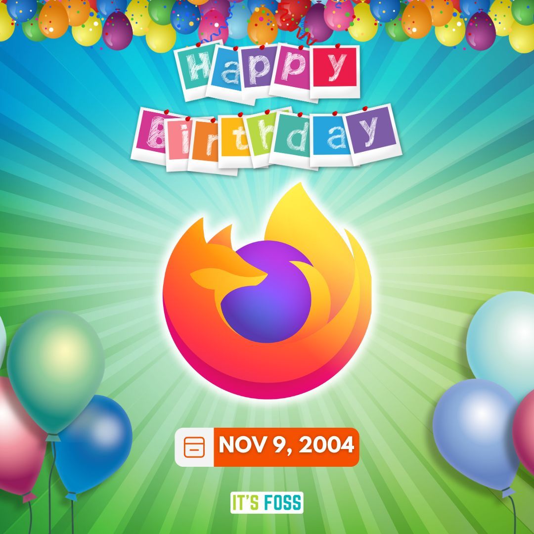 Itsfoss's tweet image. 20 years of Firefox! 🦊 🎉 
Share your experience with it! 🥳