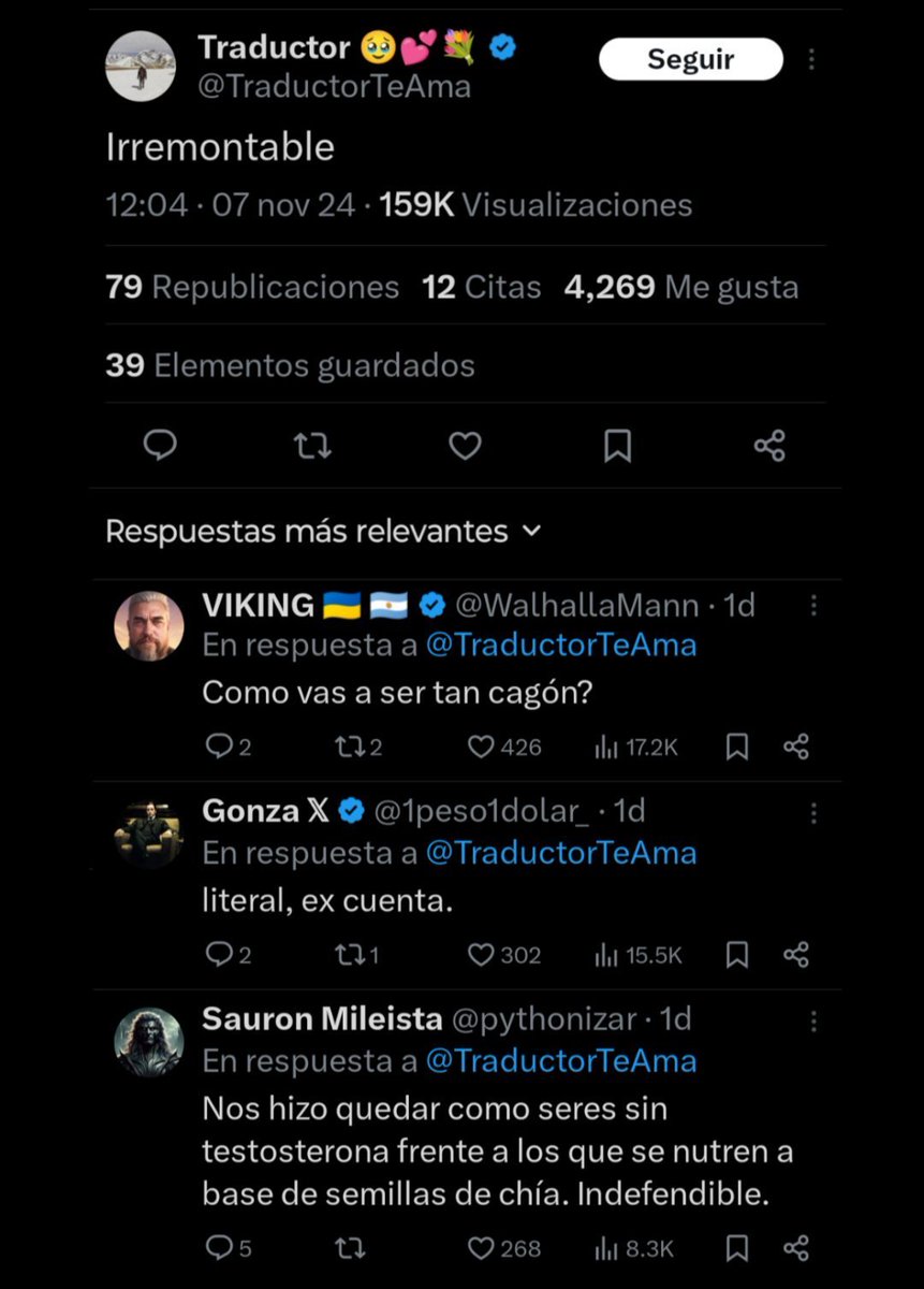 <a href="/La_Pistarini/">La Pistarini 🛩️</a> "A mis amigos, a mis conocidos, a los que me defendieron". 
Compa, te dejaron solísimo, así son los libertarios