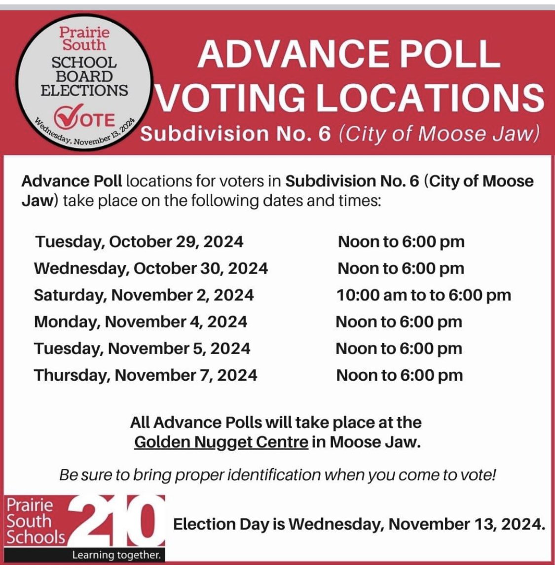 The Experience of <a href="/PrairieSouth/">Prairie South</a> History matters. November 13 is Election Day. Please Vote. TIP. Start with the name at the Bottom 😊