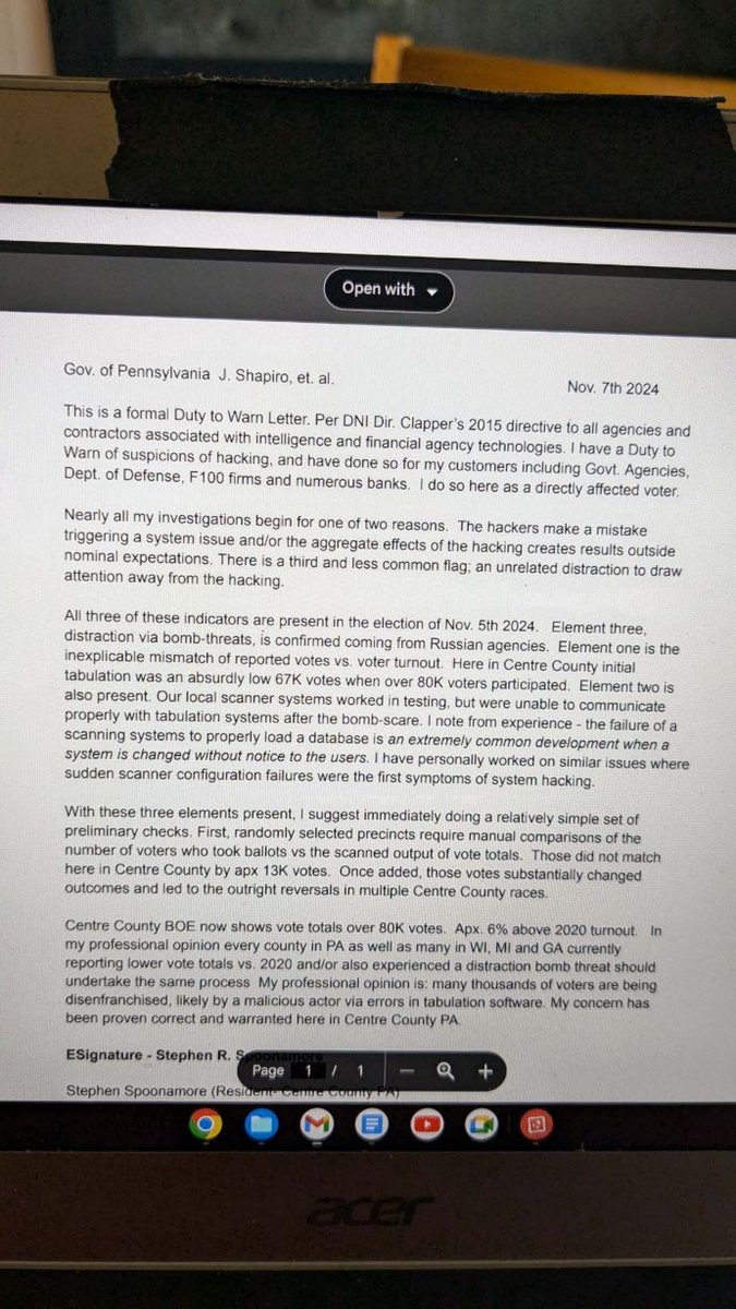 <a href="/Bababa1977/">Barbara Allison 🇺🇸🇨🇦</a> <a href="/johnpavlovitz/">John Pavlovitz</a> Have you seen this? Duty to Warn letter from a data security expert @spoonamore who's found hacking evidence? Just might line up with Musk knowing in advance. Go to his feed for more in-depth info.