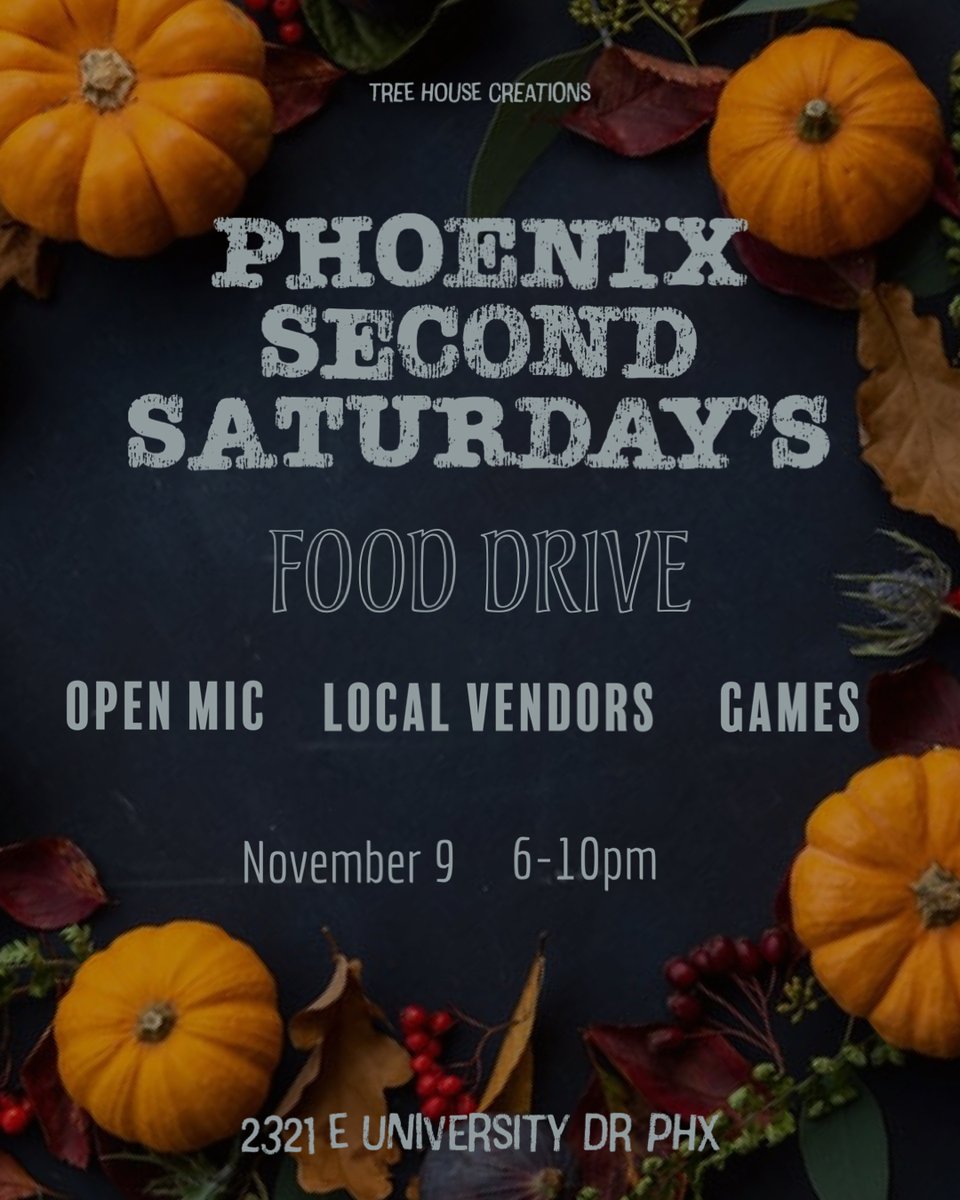 itsthetrees's tweet image. Another Rendition of Phoenix Second Saturday’s is right around the corner 🎉 Help us make this one special by bringing some canned foods for our food drive! You already know  the vibes, come have a good time with community and support #localbusiness
