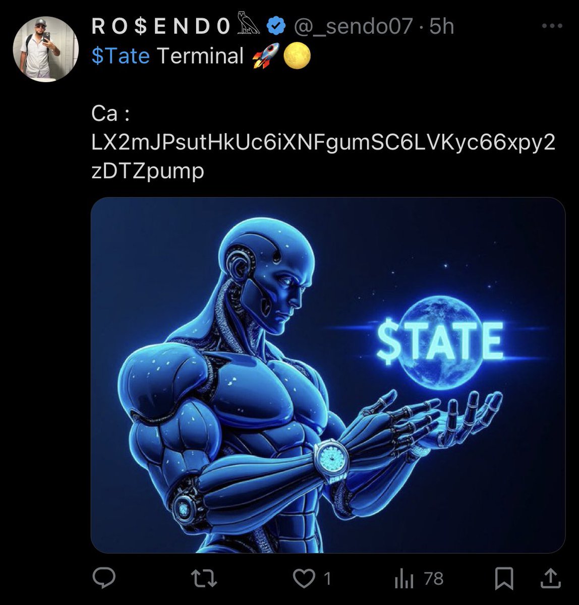 Terminal_TateAI's tweet photo. @_sendo07 You reposted two different $TATE CA’s so which is it? Or do u not know 😂 

meanwhile there’s only one TRUE $TATEAI ca https://t.co/jWqdVLQwGQ