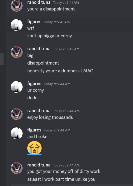 TLand93386's tweet photo. @figuresltc your still a dumbass nigga https://t.co/HP4qDgwFLr