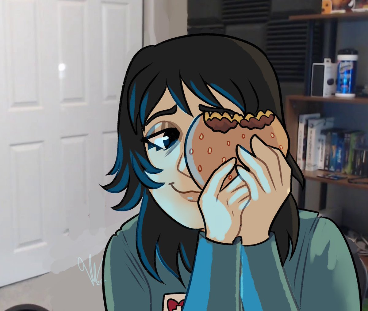 Victoriaaagh's tweet image. i saw that anya #mouthwashing likes fast food and the jerma burger meme came to mind immediately