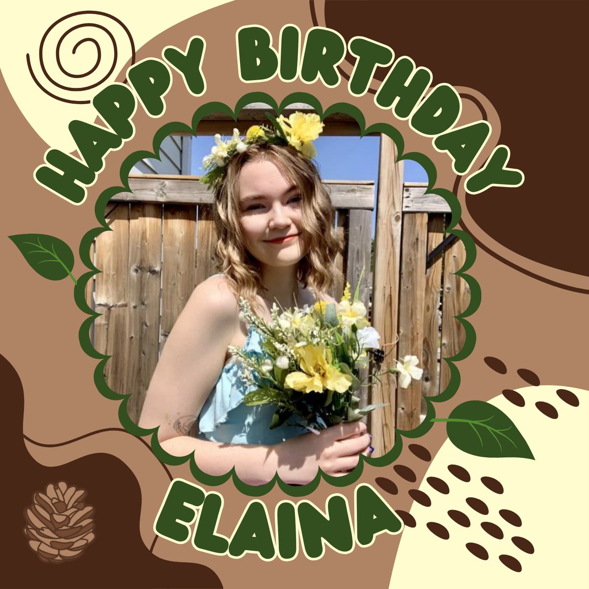 Today is our amazing pinecone team leader <a href="/elainamonster/">Elaina // Elmo (she/her)</a> 's birthday!! We hope your day is full of so much love 🌲🤎