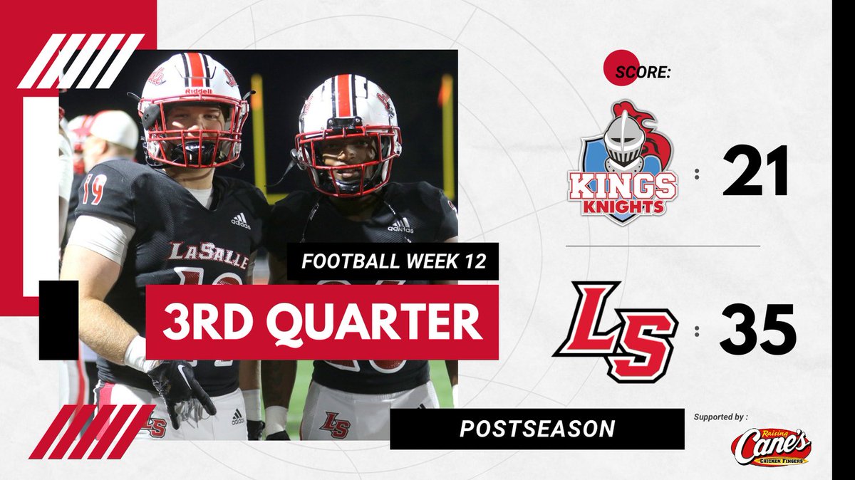 At the end of 3!
<a href="/LS_LancerFB/">La Salle Football</a>