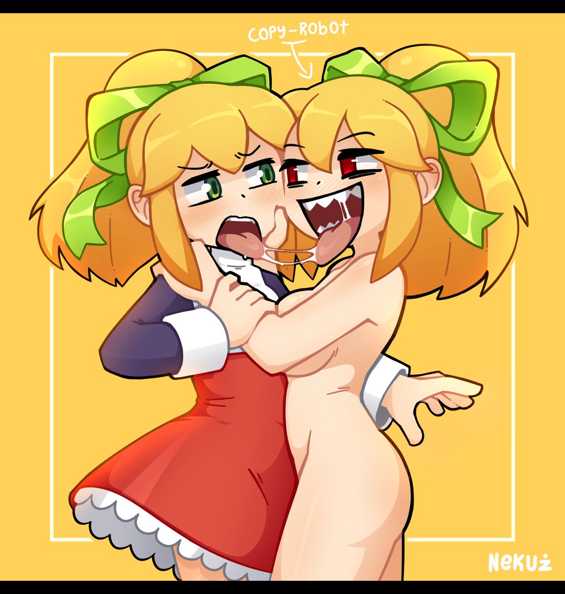 Roll and Copy-Robot.
#roll #megaman #selfcest