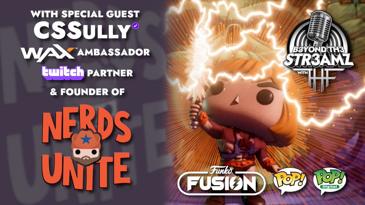 DarthWakko_THF's tweet photo. The non-fungible episode of B3YOND is LIVE NOW with Special Guest @CSSully talking NFTs, Funko &amp; Funko NFTs, the new Funko Fusion game and Extra Life! #WeAreTHF #B3YOND #Podcast #VarietyShow #FunkoPop #FunkoNFT #NFT #Blockchain #FunkoFusion #ExtraLife 

https://t.co/RTOyX1x2Mn https://t.co/sFs8cHYk1I