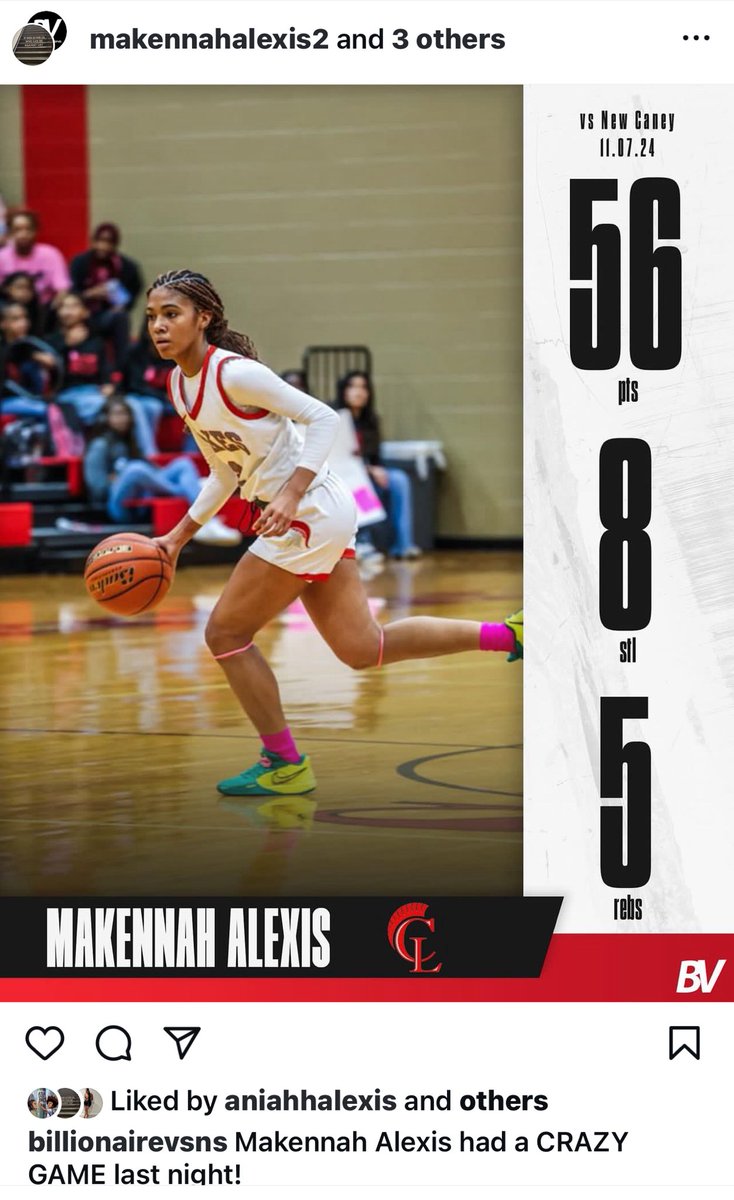 ⁦@MakennahAlexis⁩ had a career and record setting night beating her big sister ⁦<a href="/aniaha_2024/">Aniah Alexis</a>⁩ scoring record of 51!  Let’s go Makennah, your NEXT!! ⁦<a href="/lakes_athletics/">Cypress Lakes Athletics</a>⁩ ⁦<a href="/CFISDAthletics/">CFISDAthletics</a>⁩