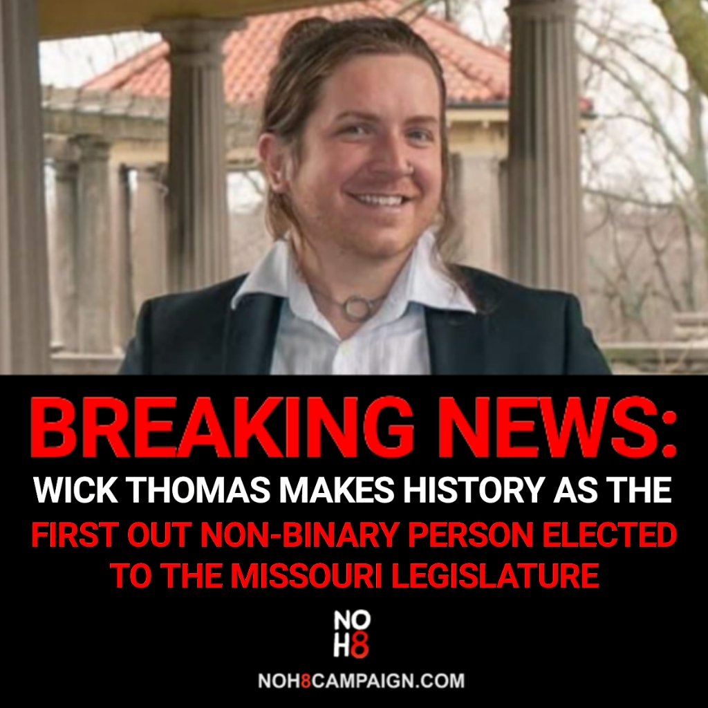 Wick Thomas makes history as the first out non-binary person elected to the #Missouri legislature #NOH8