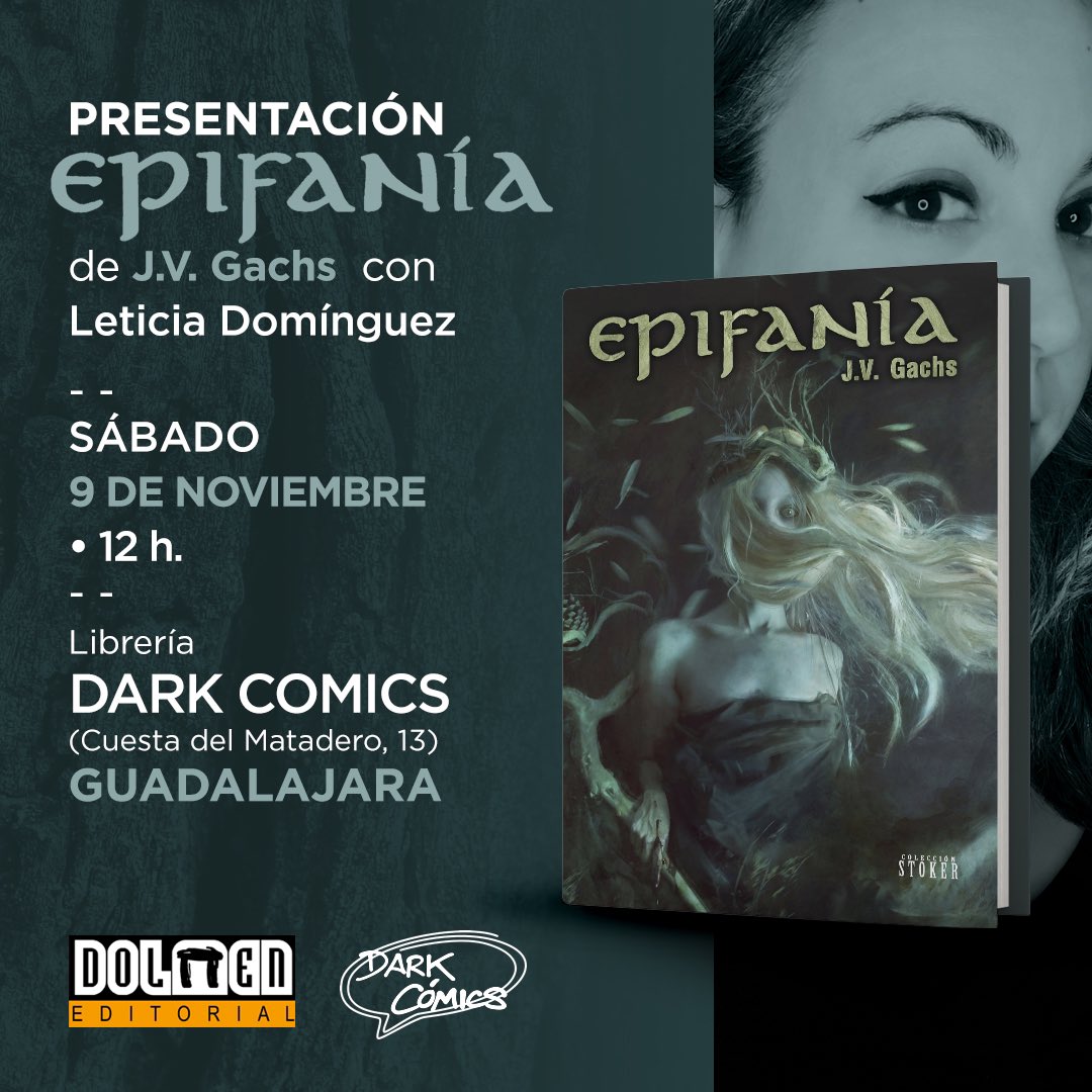 Hoy sábado 9 en <a href="/DarkComicsGuada/">Dark Cómics</a> estará J. V. GACHS presentando y firmando su novela EPIFANÍA (en la Línea Stoker de <a href="/DolmenEditorial/">Dolmen Editorial</a>). ¡No os lo perdáis!