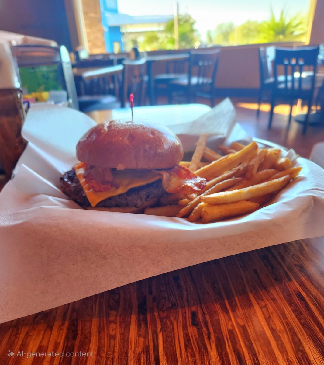This wasn't a wise choice for lunch before playing pickleball this afternoon. It was good though. My first burger in two weeks, I deserved it.