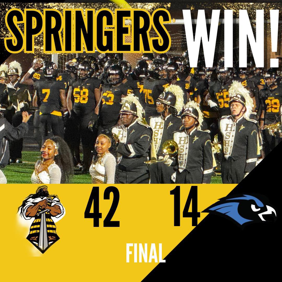 DSACoachHlee_4's tweet photo. Springers win 42-14 to go to 7-3 on the regular season and clinch the 2nd Seed for the Region 6a. @gohshsfootball will be hosting the first round at the Springs on November 15th. https://t.co/wYDecvOBBD