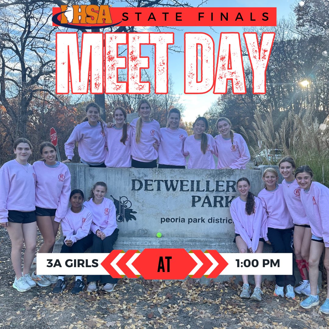 🏆𝐒𝐓𝐀𝐓𝐄 𝐅𝐈𝐍𝐀𝐋𝐒 𝐃𝐀𝐘!🏆
🗓️Saturday, Nov. 8th
📍Detweiller Park, Peoria
🕐 3A Girls Race • 1:00 Start Time
📊Live results 🔗 live.raceresultsplus.com/meets/41865 

🔴⚪️Let’s go Redhawks!🔴⚪️
#AllTogetherNowOrNever