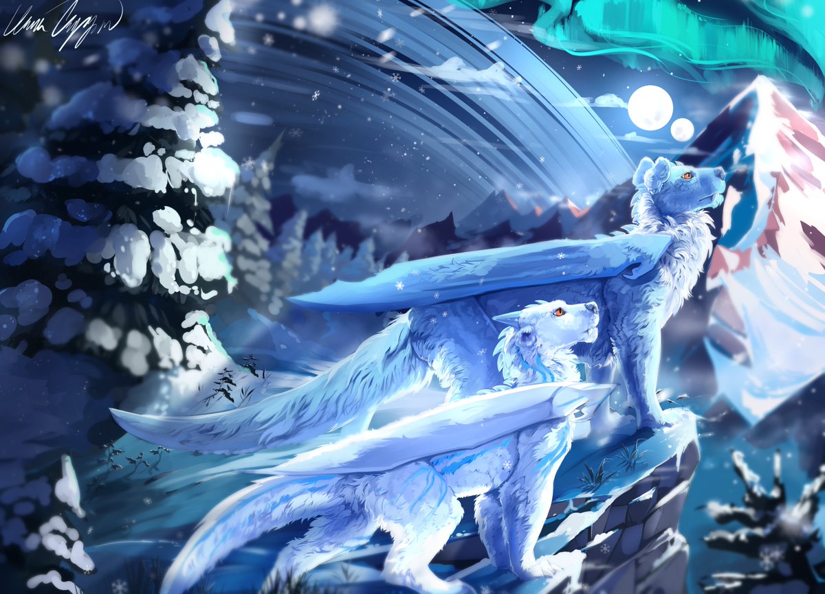 RowanKSilver's tweet photo. Cover art for my next book, Dragons of Frost and Fang, coming out December 21st! Drawn by @Lucithen0 - thank you so much! https://t.co/9wYgO7YJfF