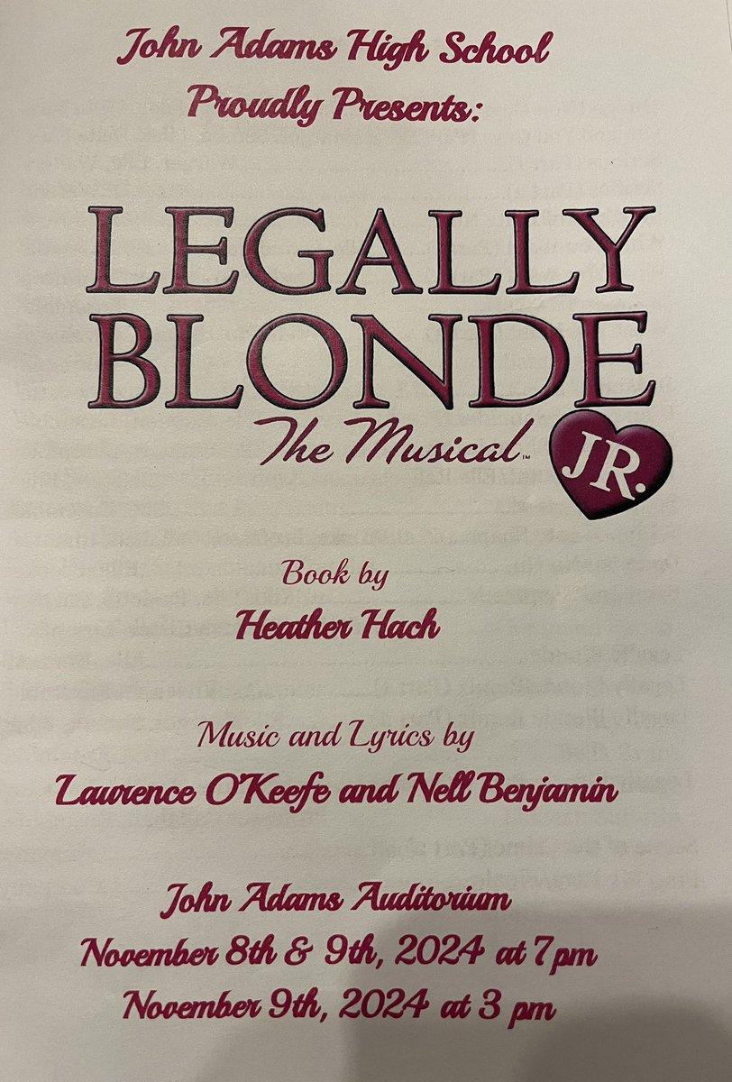 Congratulations to the cast and crew of Legally Blonde! It was a fantastic performance tonight! There are two more opportunities to see the musical. Join us tomorrow, November 9th at 3:00 and 7:00.