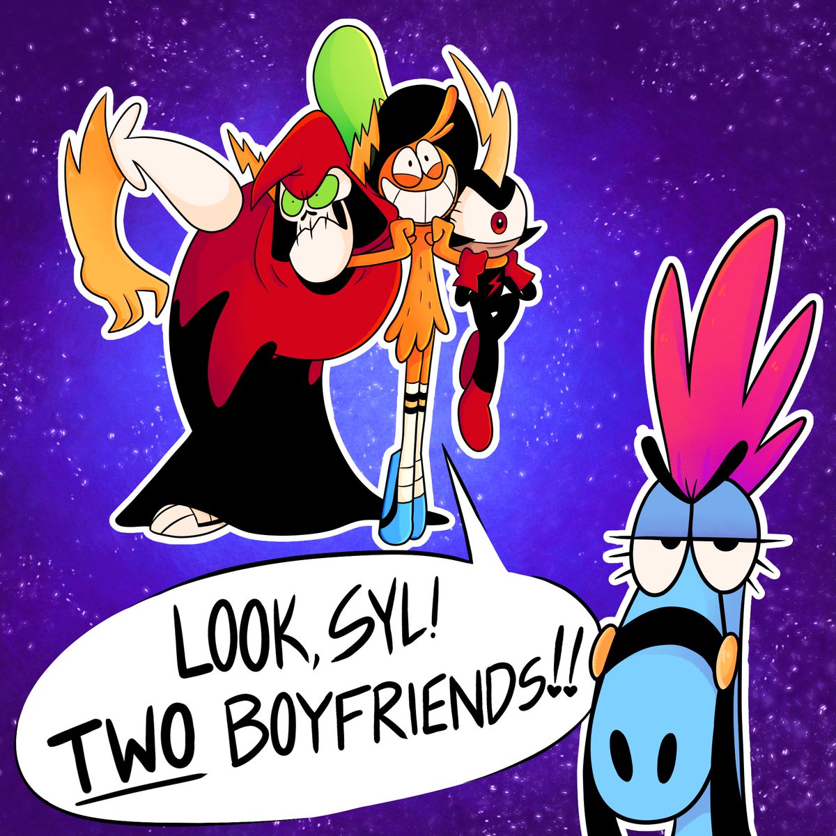 Trishaor1024's tweet photo. Collab with my two boys @JaspiiDoodles @poisonprotocol 
#WanderoverYonder #fanart https://t.co/bdm9bOpTQ6