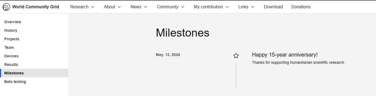 yumiyumi1818's tweet image. 最早意識もしてなかったけど
ちょっと思い出してマイページ見に行ったら
今年の5月でもう15年走らせてんのかBOINC
UDやってて終了後少し離れて後から参加してそれでも15年?
そりゃ老人会言われるわ
Team2chもまだ結構人残ってんな
日報さん達とか元気やろか
#BOINC
#WorldCommunityGrid