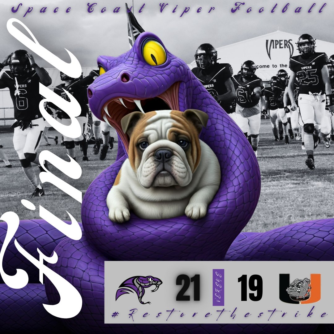 Final Score! Go Vipers!!! #RestoreTheStrike <a href="/schsviperfb/">Space Coast High School Vipers Football</a>