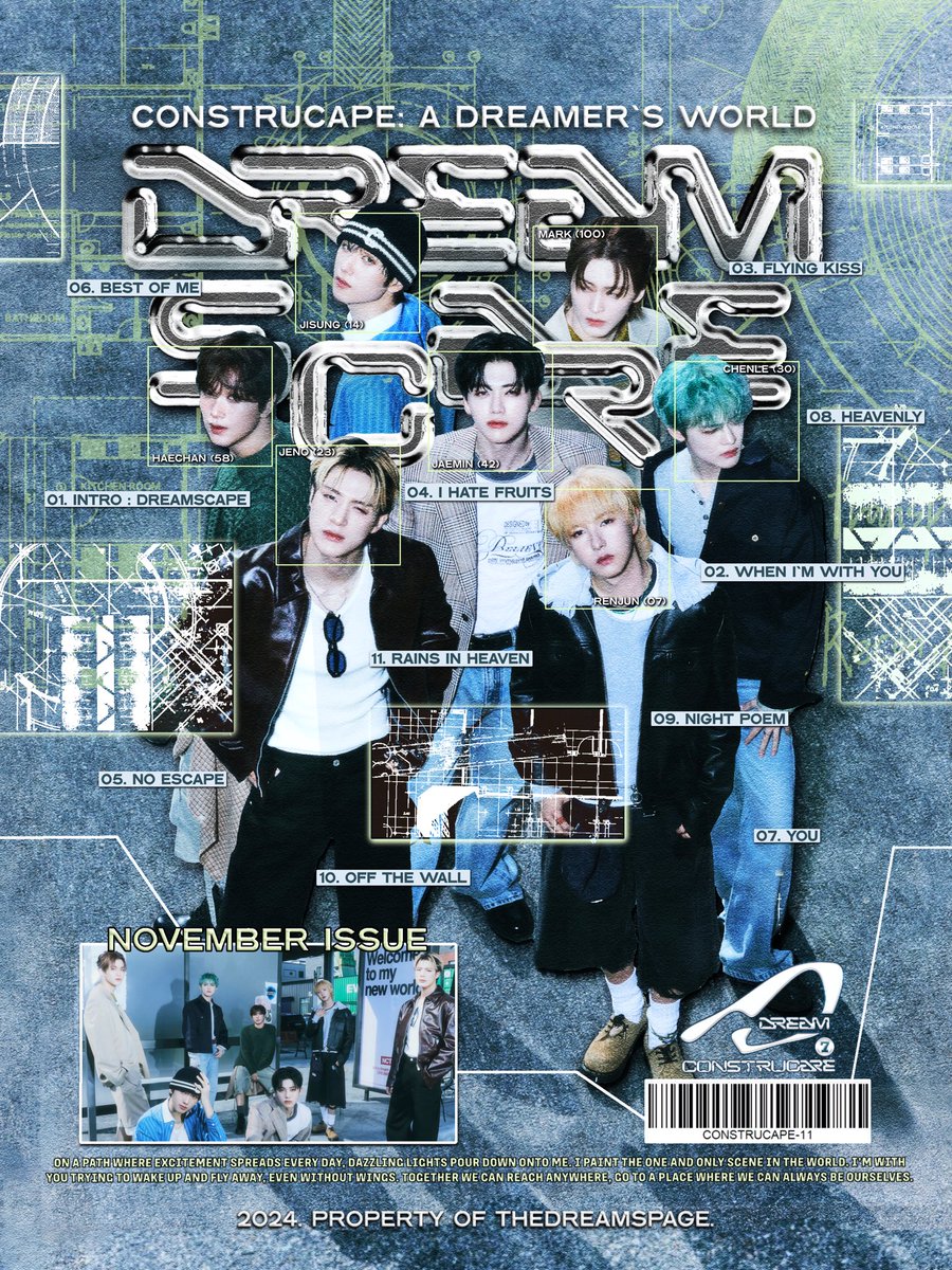 ᅠ 
ⓘ Welcome to 𝗖𝗼𝗻𝘀𝘁𝗿𝘂𝗰𝗮𝗽𝗲: 𝗔 𝗗𝗿𝗲𝗮𝗺𝗲𝗿’𝘀 𝗪𝗼𝗿𝗹𝗱, where individuals become the builders of originality, crafting through the lens of their visions. The blueprint marches, showing its self-discovery as NCT Dream’s impactful chapter. ★
ᅠ