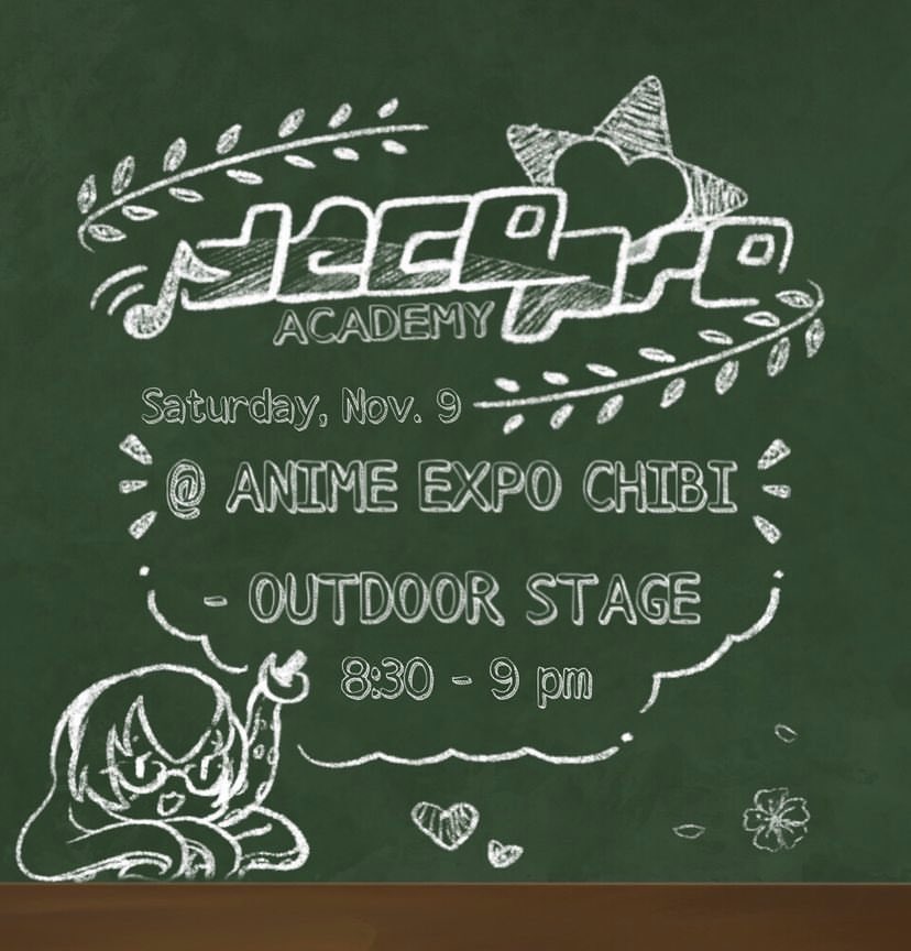 DecoProOfficial's tweet photo. 🔔 ATTENTION STUDENTS  .ᐟ.ᐟ
Calling an assembly on Saturday, November 9th at Anime Expo Chibi for Deco*Pro Academy’s school-themed live! 

──★ Come see us at Ai’s Idol Stage! https://t.co/3I2SIUwgJ1