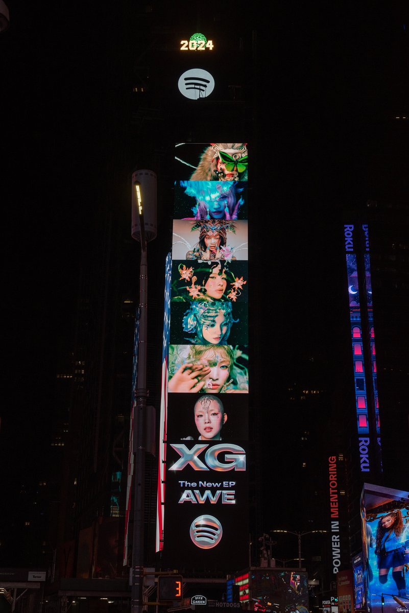 XGOfficial_'s tweet photo. XG’s #AWE is taking over New York’s Times Square!
Thank you Spotify! @Spotify @SpotifyJP
 
2nd Mini Album ‘AWE’ on #Spotify
https://t.co/xkaFvA58O9

#XG #AWE
#XG_AWE
#XGALX https://t.co/p0ECXVJLII