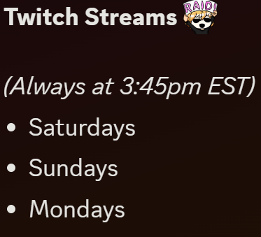 🚨NEW SCHEDULE🎥