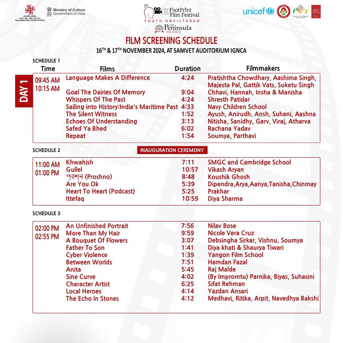 If you are a film buff join us @footprint_film_festival on 16th 17th November 24, <a href="/ignca_delhi/">Indira Gandhi National Centre for the Arts</a> <a href="/SubrotoC/">Subroto</a>