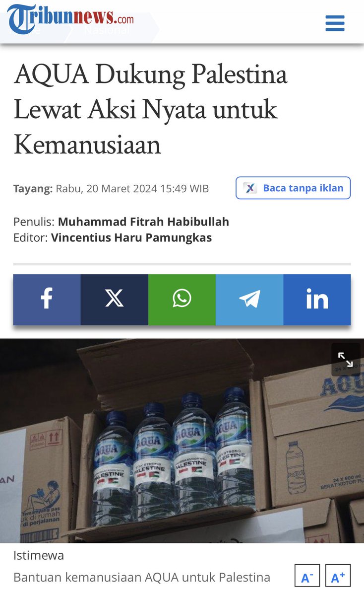 dibanyakin lagi plisss semua brand yuk berbondong mari kirim dukungan tanpa henti sampe palestine free 🇵🇵🇸

tribunnews.com/nasional/2024/…