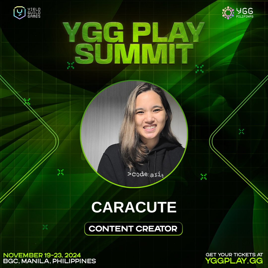 I'm giving away 15 Explorer tickets to <a href="/YGGPlaySummit/">YGG Play Summit</a>  Happening on Nov 19-23, at SMX Convention Center in  BGC!
✅ Follow &amp; Like 
✅ RT
✅ Tag 2 of your friends!
Lots of fun, excitement, games &amp; meet-ups for the community! See you there! 
 #YPS2024 #TogetherWePlay #LFP