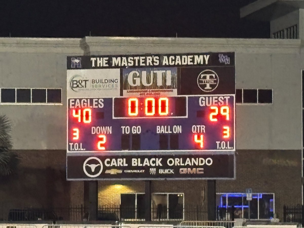 FINAL SCORE:

#TMAFootball - 40
Christ Church Academy - 29

The Eagles will play in the <a href="/SSAAFootball/">SSAA Football</a> State Championship game on Saturday at 7pm at The Villages. 

<a href="/osvarsity/">Sentinel Varsity</a> <a href="/TMAoviedo/">The Master's Academy</a> 

#SoarEagle #OneAnother #John13_34_35