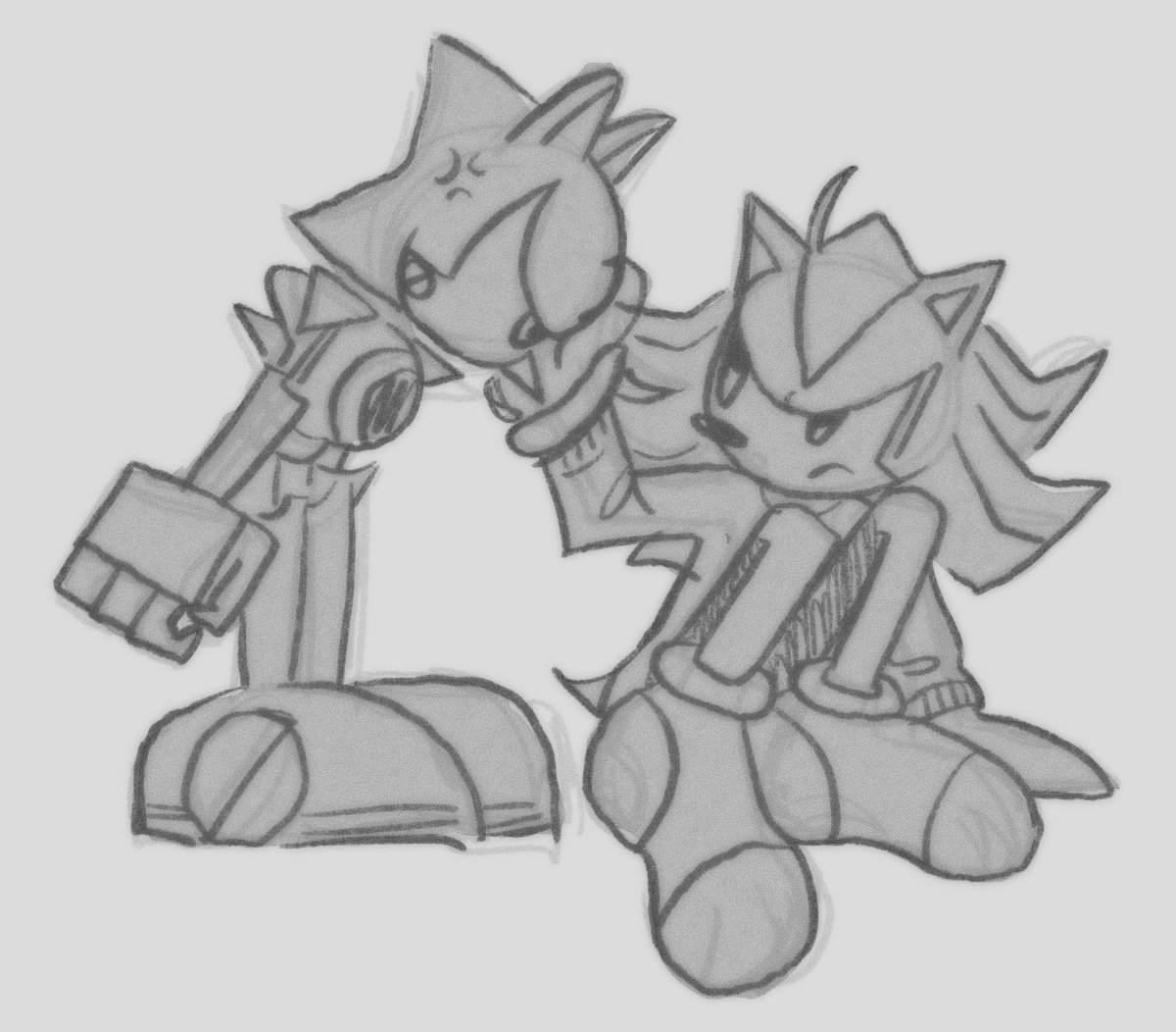 been posting these beautiful shadomega drawings here is an ugly metadow sketch to offset it. i feel like im so bad at portraying force and gravity SIGH