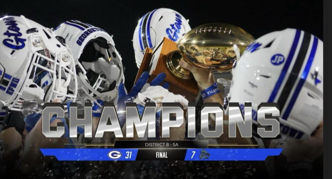 Great run with the <a href="/GTEagleFootball/">Georgetown Football</a> boys so far. Time to keep it rolling!!! #Districtchamps #codeblue #GTDNA